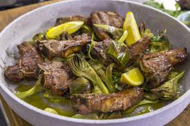 This Lamb Chops Recipe Uses Artichokes Which Are A Member Of The Thistle Family The Lamb Chops Are Seasoned James Martin Recipes Lamb Chops Artichoke Recipes