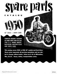 1940 1950 Harley Davidson 45 Cubic Inch 750cc Solo Servi Car Parts Manual