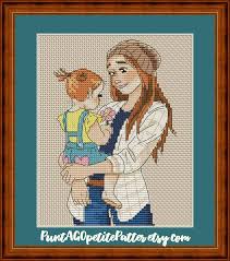 Maybe you would like to learn more about one of these? Cute Mother And Daughter In Barret Cross Stitch Pdf Pattern Etsy Cross Stitch Portrait Cross Stitch Nursery Cross Stitch