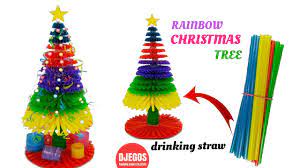 Pohon natal dari botol sprite : Diy Rainbow Christmas Tree From Drinking Straw Pohon Natal Rainbow Dari Sedotan Youtube