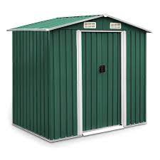 Erwerb von gartenhäusern im kreis tübingen : Gerateschuppen Geratehaus Metall 204x132x185 Cm Gartenschuppen Grun Gartenhaus Ebay