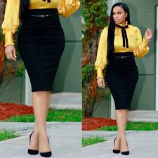 This bottom piece is extremely versatile and easy to style, as you can dress them up or down. Aiko High Waist Skirt Ms Bling High Waisted Skirt Fashion Pencil Skirt Corporate Attire