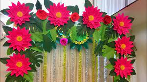 Cover the small floral wire stem with the tape. How To Make Home Ganpati Decoration At Home Paper Flowers Decoration For Ganpati Youtube