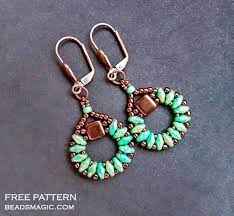 Free pattern for earrings tenderness | beads magic. Free Pattern For Earrings Sanremo With Tila And Superduo Beads Magic