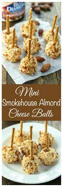 Easy To Make Mini Cheese Balls Coated In Blue Diamond Smokehouse Almonds These Make A Great Football Or Holid Christmas Food Diy Easy Recipes Mini Party Foods