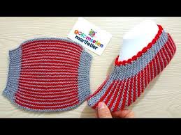 How To Make Stripes Slippers Design Peak Striped Slippers Baby Hats Knitting Knitted Slippers Pattern