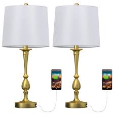 Oneach Usb Table Lamp Set Of 2 For Bedroom Modern Bedside Desk Lamp With Usb Port For Living Room Coffee Table Ant Bedside Desk Lamps Table Lamp Modern Bedside