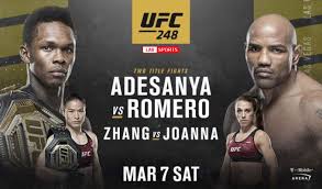 Поединок возглавил турнир ufc 248. Fajt Kard Ufc 248 Adesanya Romero Zhang Edzhejchik Mma Xsport Ua