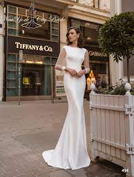 Infused with the endless inspiration of designer madeline gardner, they speak to the moment, and fulfill the bridal dream. Sheath Wedding Dress Alaia Long Sleeve Wedding Dress Satin Etsy In 2020 Short Sleeve Wedding Dress Wedding Dresses Satin Wedding Dress Long Sleeve