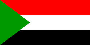 علم فلسطين‎) is a tricolor of three equal horizontal stripes (black, white, and green from top to bottom) overlaid by a red triangle issuing from the hoist. Sudan