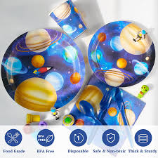This shared space with a space style is incredibly cool and enjoyable. Buy Decorlife Space Themed Party Supplies Serves 8 Cute Space Party Decorations For Boys Birthday Complete Pack Includes Tablecloth Pre Strung Banner Total 58pcs Online In Indonesia B08qhzj1qq