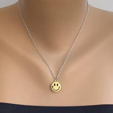 Emoji Necklace Happy Face Charm Necklace Smiley Face Silver Etsy Emoji Jewelry Affordable Necklaces Bff Gifts