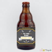 Etiquette De Biere Grand Pere La Vie En Magenta Bouteille De Biere Parrain Etiquettes De Biere