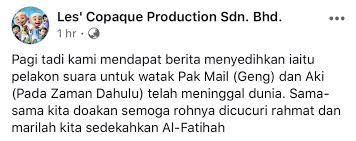 Download lagu pada zaman dahulu mp3 dapat kamu download secara gratis di metrolagu. Al Fatihah Pemilik Suara Watak Animasi Aki Pada Zaman Dahulu Datuk Alias Lazan Meninggal Dunia Media Hiburan