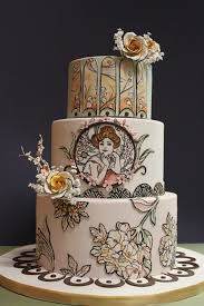 Art Nouveau Wedding Cake Daisy Wedding Cakes Wedding Cake Art Champagne Wedding Cakes