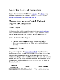 Memang ada banyak jenis kalimat dalam bahasa inggris. Materi Pelajaran 6 Contoh Kata Comparative