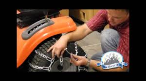 how to install lawn tractor tire chains