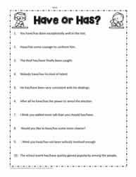 You will find all the comprehensive collection of questions with solutions in these worksheets which will help you to revise complete syllabus and. Has Or Have Worksheets