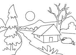 Gambar ilustrasi pemandangan alam yang mudah digambar dan berwarna terbaru desain rumah. Sketsa Pemandangan Yang Mudah Digambar Literatur