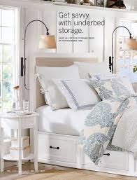 Instead of the usual drawers, this compact bed comes with six baskets for storage. Pottery Barn Winter 2018 D2 Stratton Storage Platform Bed With Drawers King Cal King Pure White