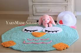 Crochet Owl Nursery Rug Handmade Owl Baby Room Rug Playmat Crochet Rug Patterns Crochet Rug Baby Rugs