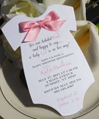 Baby Shower Invitation For Girl In Shape Of Onesie With Pink Satin Bow Babysh Onesie Baby Shower Invitations Baby Shower Invites For Girl Outdoor Baby Shower
