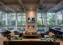 Below are 20 best pictures collection of fireplace for screened porch photo in high resolution. First Floor Screened In Back Porch Porch Design House With Porch Porch Fireplace