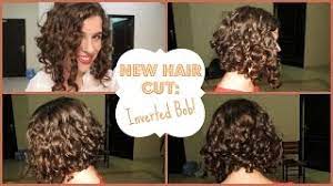 Almost every woman thinks that angled bob haircut suits only straight hair. My New Hair Cut Inverted Curly Bob Youtube