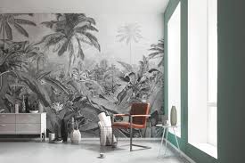 Black And White Mural Ideas Find Simple Ideas For A Gorgeous Tropical Decor Jungle Mural Mural Wallpaper Jungle Wallpaper