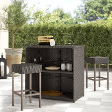Odaof 5pcs patio 360 swivel bar set outdoor furniture height bistro chair & table set, suitable for yard,backyard and garden (1) sold by dropjop $679.99 garden oasis harrison 5 pc. Greyleigh Hallsville 3 Piece Bar Set Reviews Wayfair