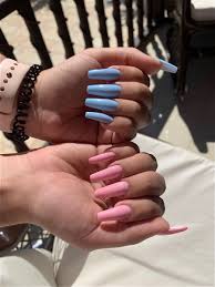Black And Baby Pink Acrylic Nails Pin On Unhas