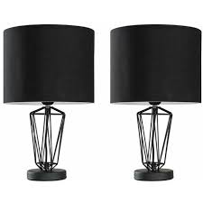 A wide variety of black table lamp options are available to you, such as lighting solutions service, design style, and power supply. 2 X Black Metal Wire Frame Table Lamps Black Black