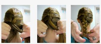 Then gather it at the nape, securing it into a ponytail with an elastic band. Secure Your Braid With A Thin Hair Tie At The Bottom Tying A French Braid Transparent Png 855x335 Free Download On Nicepng