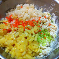 Chicken Macaroni Salad Filipino Style Filipino Pinoy Ingredients Elbow Macaroni Boneless Chicken Boiled And Cooked Minced Vegetables Celery Carrots Onio