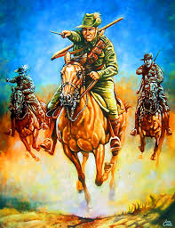 Australian Light Horsemen Charging At Beersheba With Bayonets Drawn War Horse Military Artwork Military Art