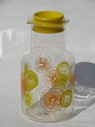 Orange And Lemon Slice Print Pyrex Glass Juice Tea Bottle Carafe Shop pyrex home's dining at up to 70% off!