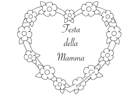 Cuore Con Fiori E Scritta Festa Della Mamma Disegni Da Colorare Con