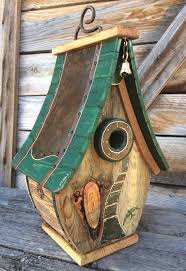 Unique En Cuivre Et Bois De Grange Art Birdhouse Recupere Vacances Mariage Cadeau 1840 En 2020 Nichoir Bricolage Nichoir Grange En Bois