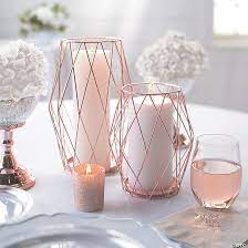 Pretty and light, these candle holders make beautiful centerpieces or accent decorations at wedding receptions and other special events, and they're great as everyday decor in your home. Rose Gold Candle Holder Set Oriental Trading