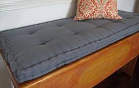 The pillow perfect bench cushion is a single outdoor/indoor bench cushion with sturdy construction that resists fading and weather damage. Custom Bench Cushion Gray Linen Window Seat Cushion French Etsy