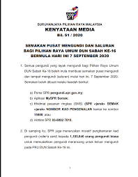 Maklumat semakan adalah seperti daftar pemilih. Suruhanjaya Pilihan Raya Malaysia On Twitter Kenyataan Media Semakan Pusat Mengundi Dan Saluran Mengundi Bagi Pilihan Raya Umum Dewan Undangan Negeri Sabah Ke 16 Bermula Hari Ini 7 September 2020 Https T Co 8koghqcola