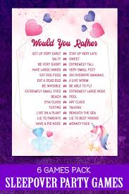 Things To Do Near Me For Birthday Parties Girls Slumber Party Games Bundle Girls Slumber Party Pajama Etsy In 2020 Girls Slumber Party Birthday Sleepover Ideas Slumber Party Activities