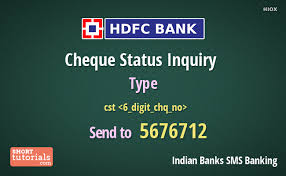 This is a very good feature introduced by almost every banks. Check Issued Cheque Status Of Hdfc Bank By Mobile Sms