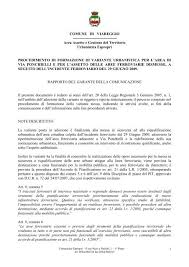 1/2005 approvata il 3 gennaio 2005. Rapporto Del Garante Della Comunicazione Comune Di Viareggio