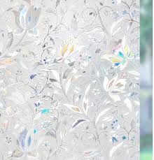 In many bathrooms, large windows overlook the bathtub, while smaller bathroom windows often lend light to the vanity or shower. Popeven Flower Coavas Non Adhesive Static Frosted Window Film Stained Glass Window Film Privacy Film For Home Bathroom Living Room 78 7x18 200x45cm Clear Walmart Com Walmart Com
