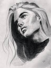 Basic Black And White Portrait Drawing Pencil Sketch Easy Simple Drawings Art Beginner Simple How To Draw Portrait Easy Charcoal Drawings Portrait Drawing Charcoal Drawing