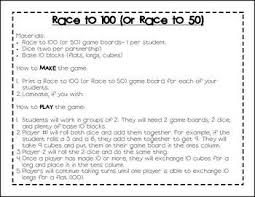 Race To 50 Or 100 A Place Value Game Erin Morrison Teacherspayteachers Com Place Value Game Place Values Preschool Math Games