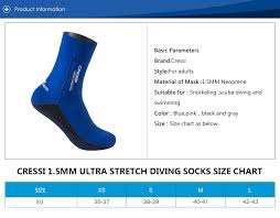 Cressi 1 5mm Ultra Stretch Neoprene Diving Socks Snorkeling Swimming Scuba Diving Socks For Adults