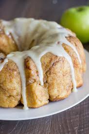 Add 3/4 of the caramel to the pieces of dough and use a spatula toss them together. Apple Cinnamon Pull Apart Bread With Apple Cider Glaze Lovely Little Kitchen