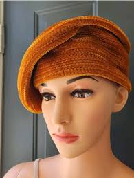 Vintage Frank Olive for Neiman Marcus Golden Orange Beret Hat